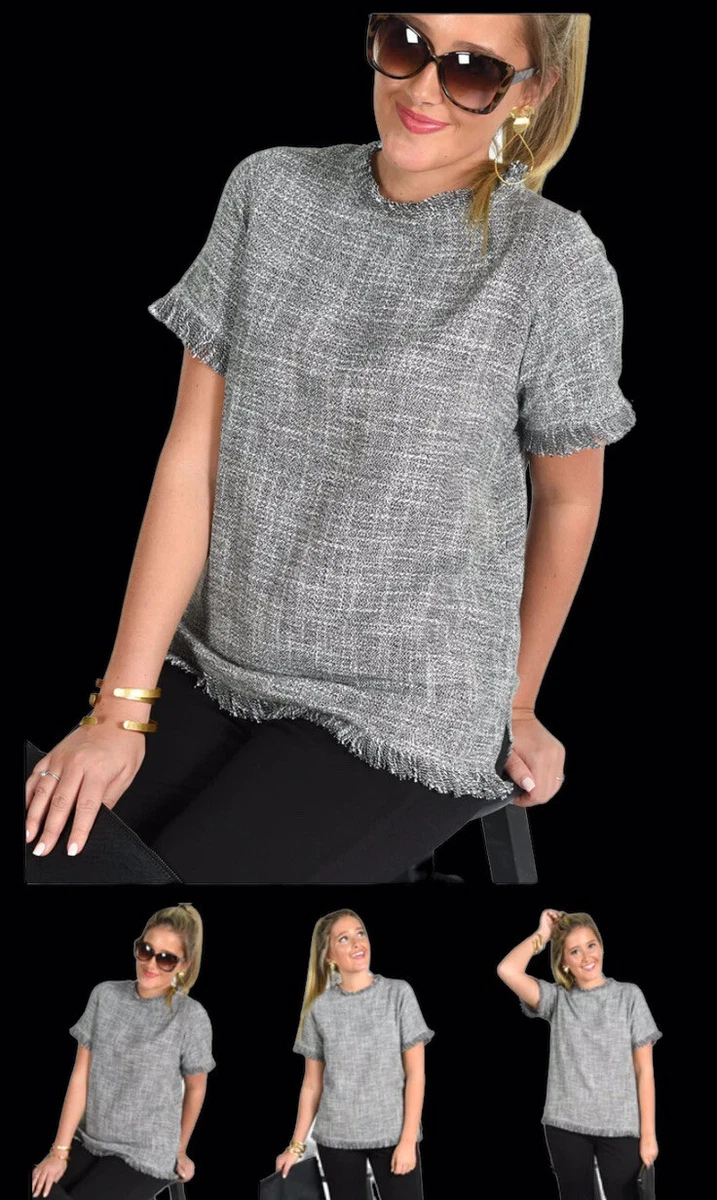 tweed fringe top ホワイト | elcentronews.net