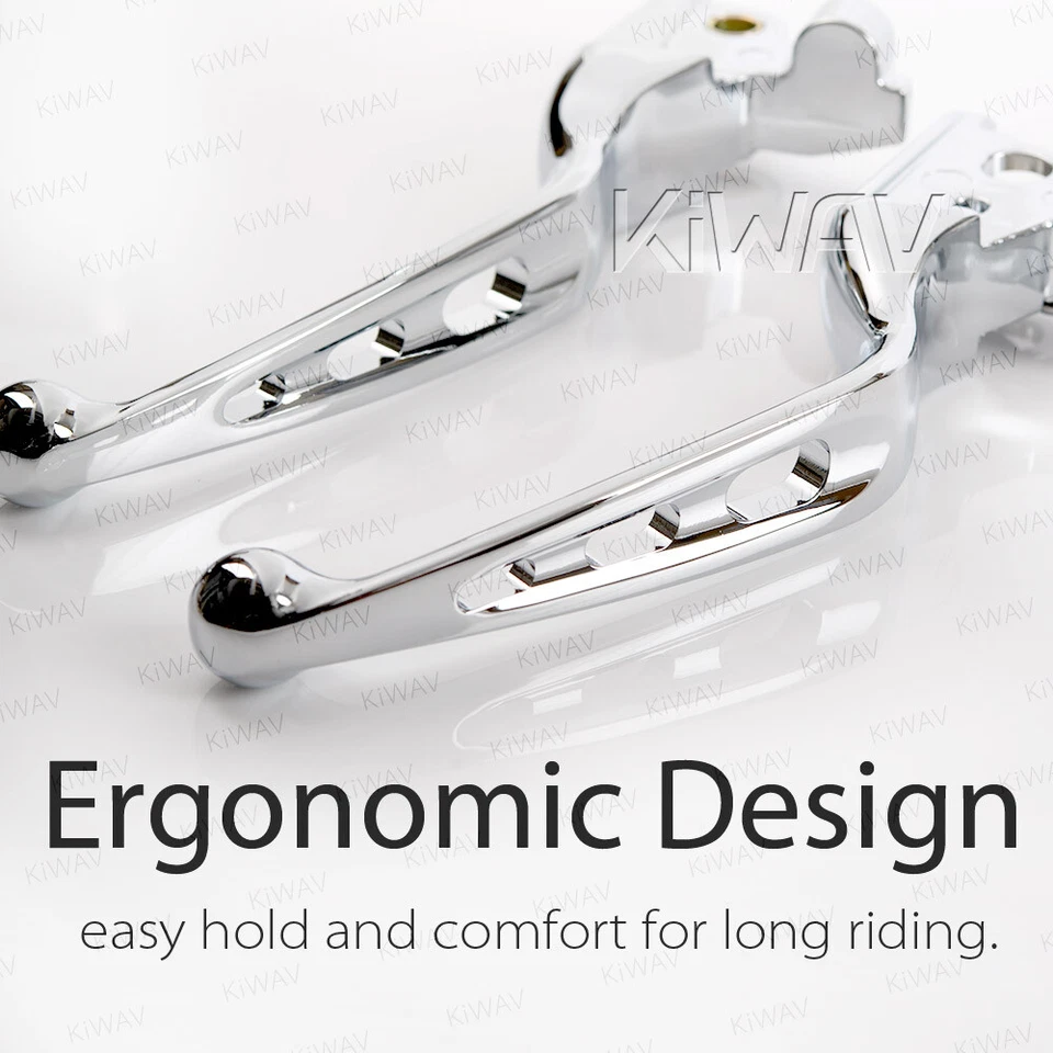 VAWiK 3-hole chrome brake clutch lever fits '14-'16 Harley Street Glide FLHX - Image 4 of 4