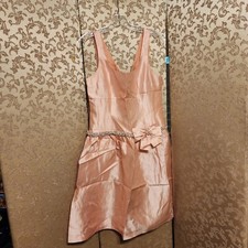 Rickie Freeman Teri Jon Pink Beaded Bow Dress Size 8