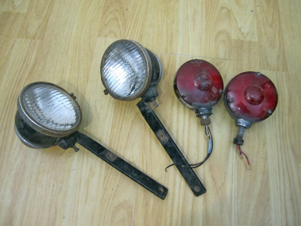 4) Amish Buggy Lights 1960s Vintage WORKING 12 V FAST SHIPPING