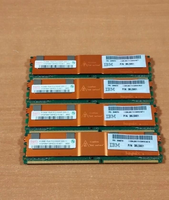 512MB HP Hynix 39M5781 PC2-5300F 667MHz DDR2 240-Pin 1Rx8 Fbdimm Server Memory - Image 2 of 2