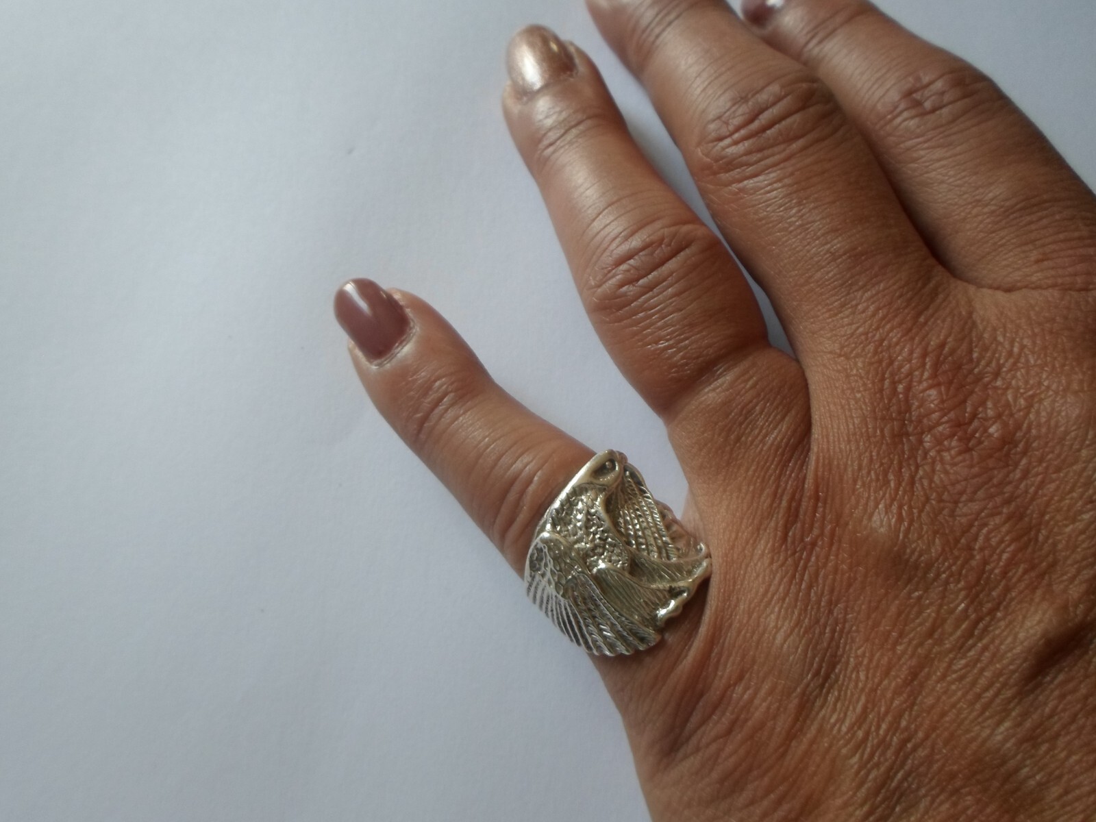 solid silver ring, eagle, size 51 - image 2