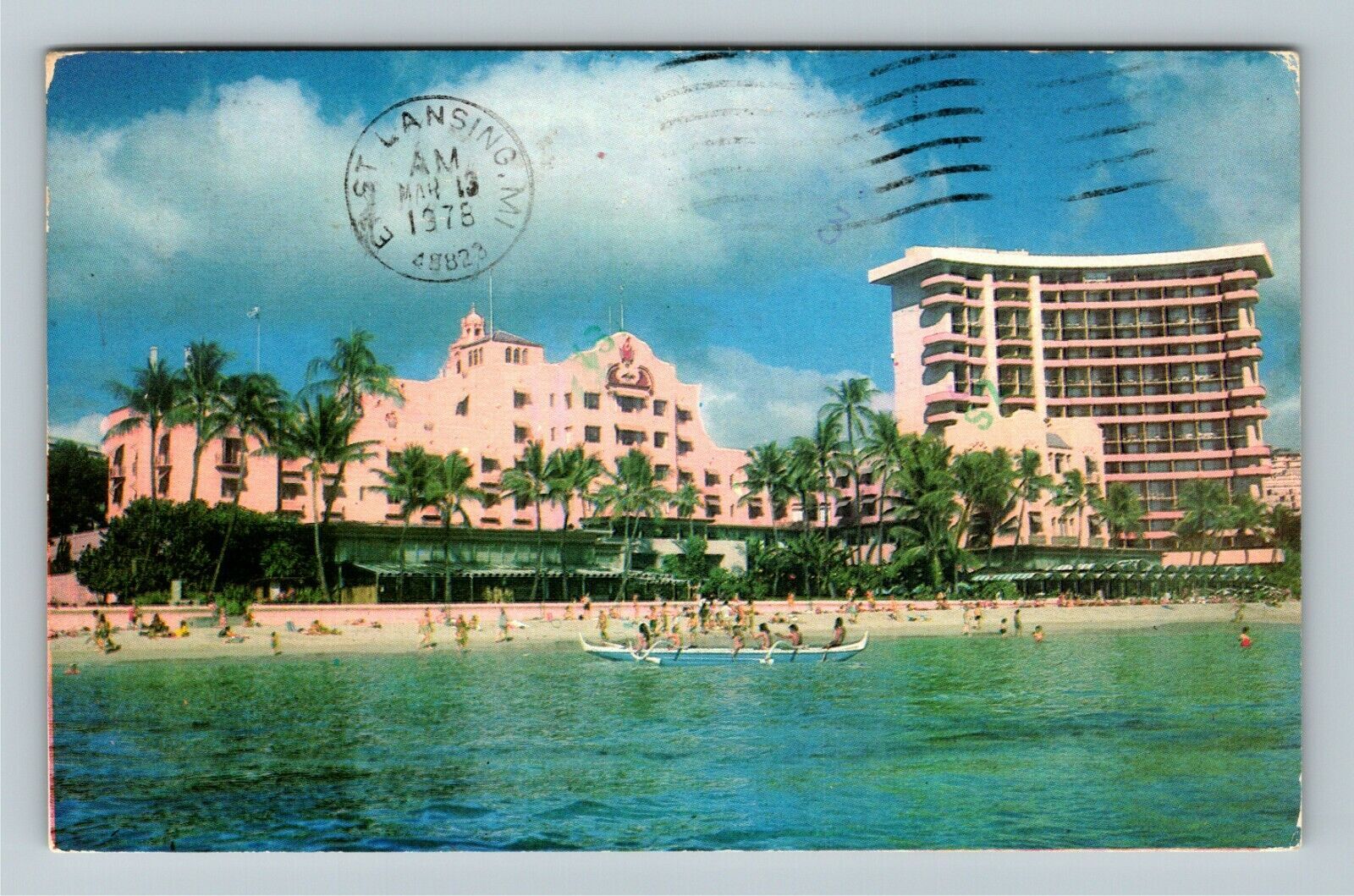Waikiki Beach HI-Hawaii, The Royal Hawaiian, Hotel, c1978 Vintage Postcard