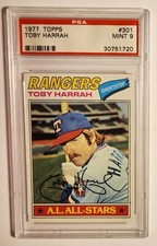 1977 Topps #301 Toby Harrah PSA 9 MINT,  Texas Rangers, All-Star,  Free Shipping