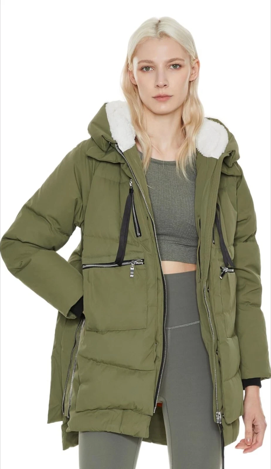 Orolay Coat Womans Extra Small Green Thickened Down Jacket Cold Weather Ski Snow