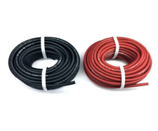 25FT Red  Black Flexible 18 AWG Hi Voltage EPDM Rubber Test Lead Probe Wire NEW