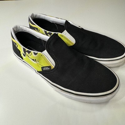 Vans Classic Slip-On Black Slime Print Canvas Sneakers Skate Shoes US Juniors 7