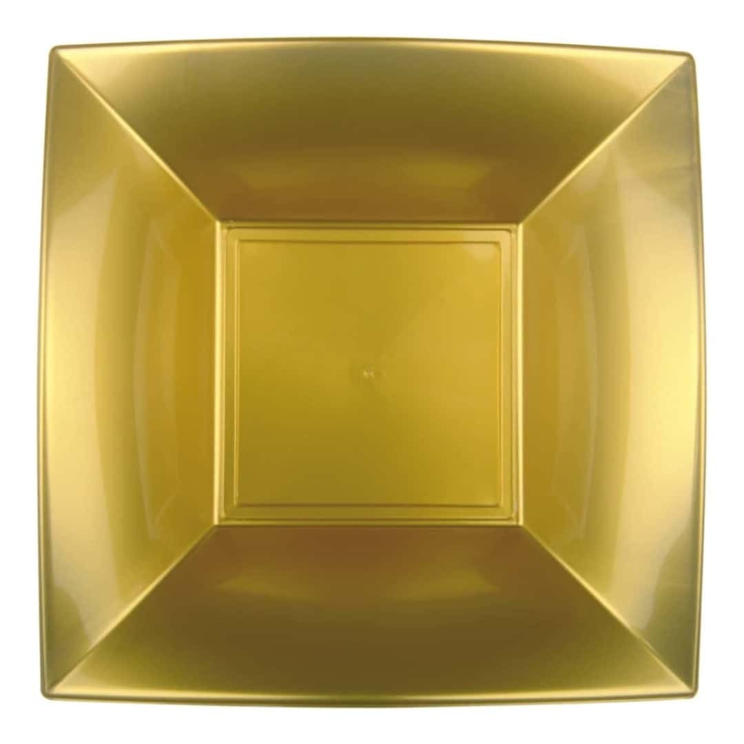 Soup Plates Nice Gold Square 18X18 Cm 12 Pz GOLDPLAST - Christmas Parties