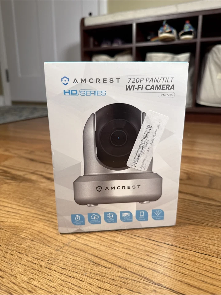 NEW Amcrest Indoor Wireless HD 720p IP Camera IPM-721S Silver Tilt Pan SEALED - Image 2 of 4