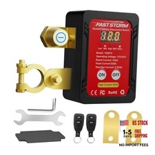 Kill Switch 12V Remote Battery Disconnect Switch 250A With Led Voltage Display