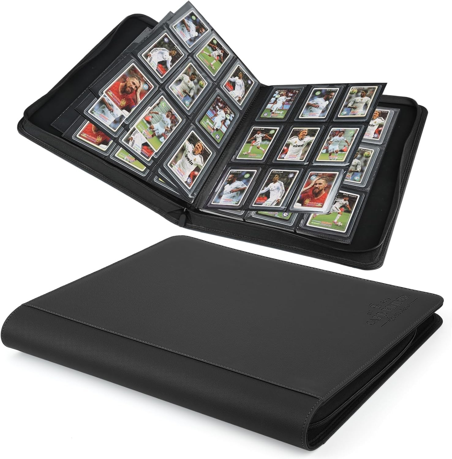 Toploader Binder,Toploader Hard Cases, 9-Pocket Pages Sleeves Hold up 288 Cards.