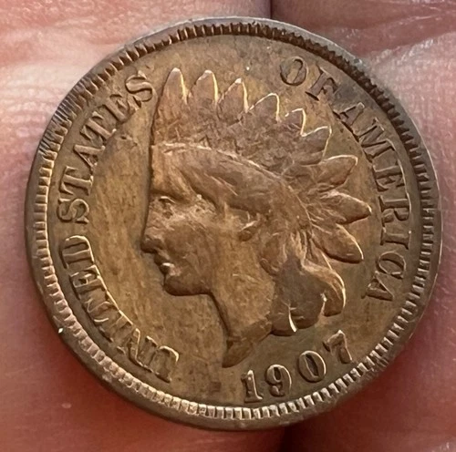1907 Indian Head One Cent VF Details FREE SHIPPING