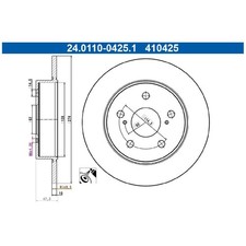 2x ATE Scheibenbremse hinten 4243102320 26267962