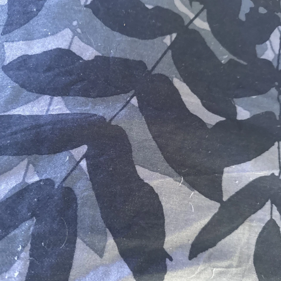 Marimekko crate & barrel king size Duvet cover navy purple leaf print design. - Image 3 of 4