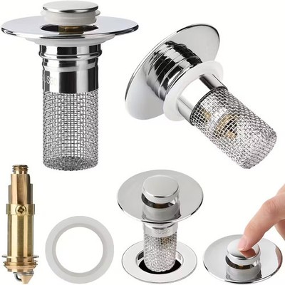 1-5pcs Sink Stopper Hair Catcher Bathroom Pop Up Sink Drain Strainer Filter Plug
