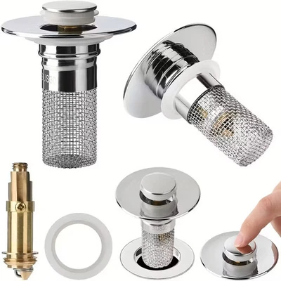 1-5pcs Sink Stopper Hair Catcher Bathroom Pop Up Sink Drain Strainer Filter Plug - Image 1 of 4