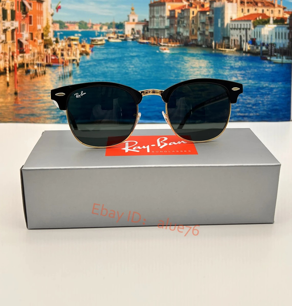 ビンテージ Ray-Ban RB3016 FRANK TITANIUM Sunglasses in Gold and Blue - RB8157 | Ray