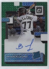 2022 Panini Donruss Optic Green Mojo Prizm 2/88 Bryan De La Cruz Auto 10k8