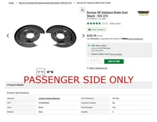 Dorman OE Solutions Brake Dust Shield - 924-373 PASSENGER SIDE ONLY Toyota/Lexus