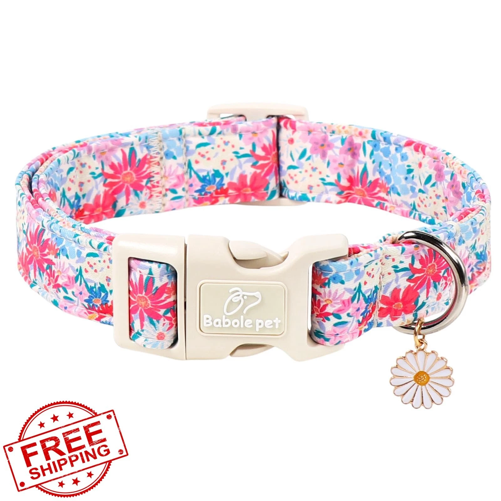 Babole Pet XL Pastel Wildflower Dog Collar