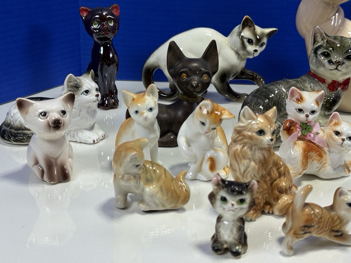 Collectable Lot of Vintage Cat Figurines ~Ceramic & Bone