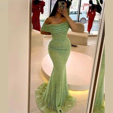 Glitter Prom Dress Mermaid Evening Dress Shiny Celebrity Gala Dress robes
