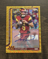 2025 Topps Chrome NFL Football JAYDEN DANIELS Gold Refractor Auto Autograph /50