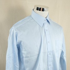 NWOT Sears 16.5 32/33 Vintage Regular Cut Dress Shirt Blue Perma-Prest Mens