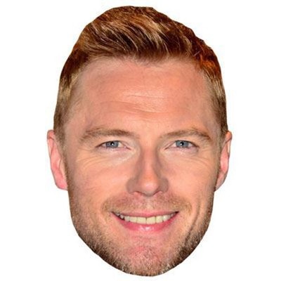 Ronan Keating Big Head. Larger than life mask.