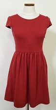 Madewell 1937 Terracota/Red Pockets Short Cap Sleeves Dress Women's Size S