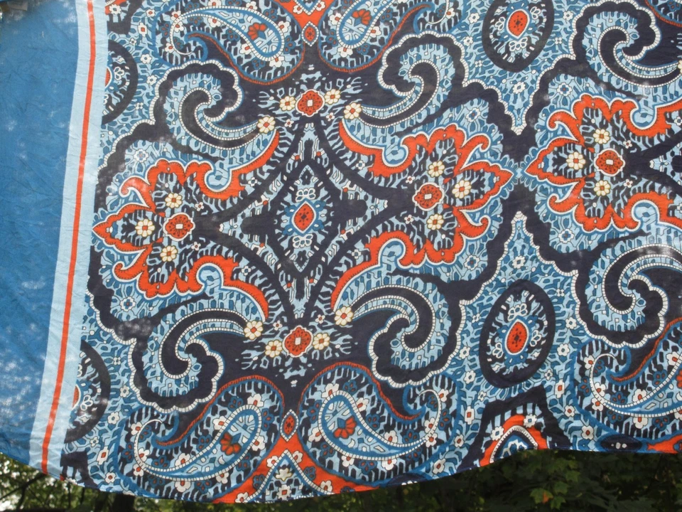 Vera Bradley Марракеш темно-оранжевый бирюзовый пейсли медальоны вискоза шарф - Изображение 4 из 4