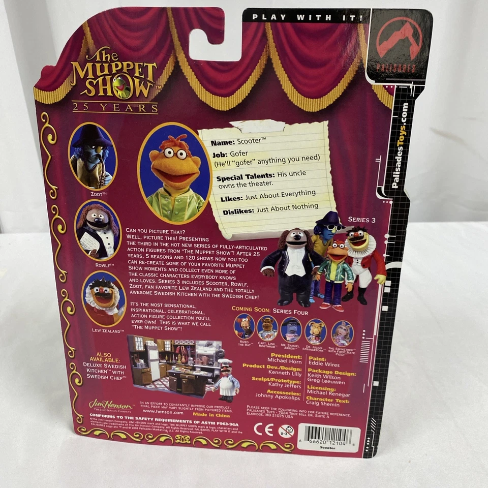 Palisades The Muppet Show ~ Scooter con monopatín Figura de acción ~NUEVO EN CAJA Foto 3 de 3
