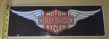 Ande Rooney Harley Davidson Motorcycles Winged Porcelain Enameled Sign 18 x 6