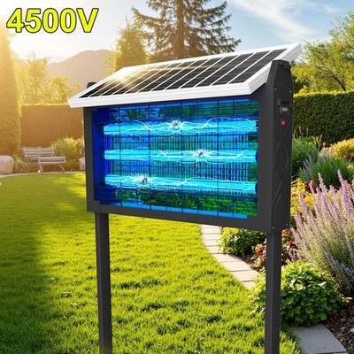 Solar Bug Zapper Outdoor Mosquito Zapper 4500V Waterproof Rechargeable Fly Zappe