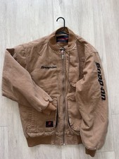 Snap On Tools Jacket Small Men Bomber Quilted Brown Canvas Work Limited Edition