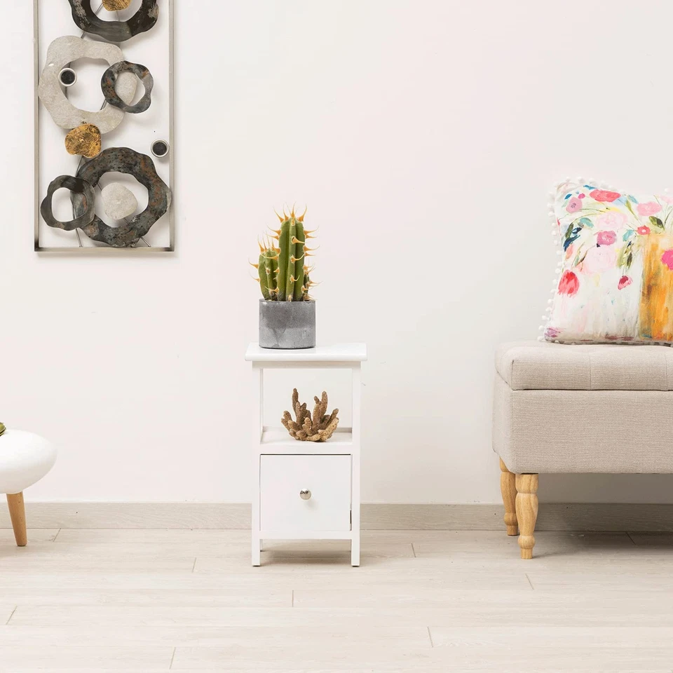 Wooden bedside table, small multifunctional living room and bathroom furniture... - Image 3 of 4