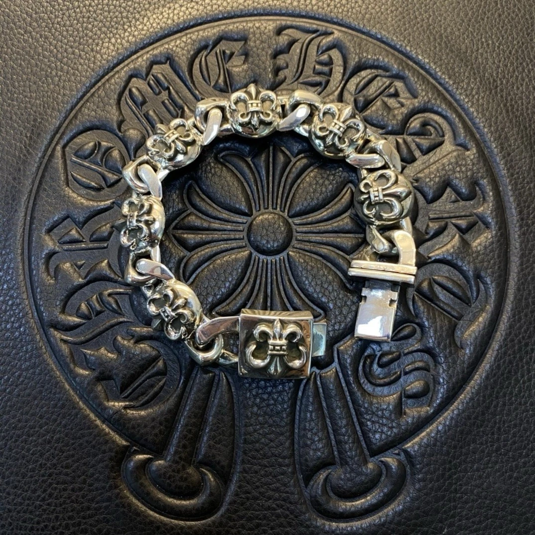 CHROME HEARTS bracciale stile cuori cromati 8 pollici