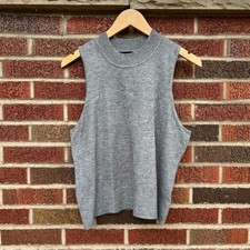 Express Gray High Neck Sleeveless Sweater Tank Top