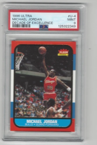 1996 96/97 FLEER ULTRA DECADE OF EXCELLENCE MICHAEL JORDAN CARD PSA 9 MINT #U-4