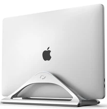 Vertical Laptop Stand for Desks in Silver Color, Upright Adjustable Holder to...