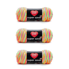 Red Heart Super Saver Yarn 3 Pack Worsted Weight 100 Acrylic Multi Colors