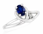 GENUINE BLUE SAPPHIRE & DIAMOND RING SOLID 10K GOLD - Free Certificate Appraisal — photo 1