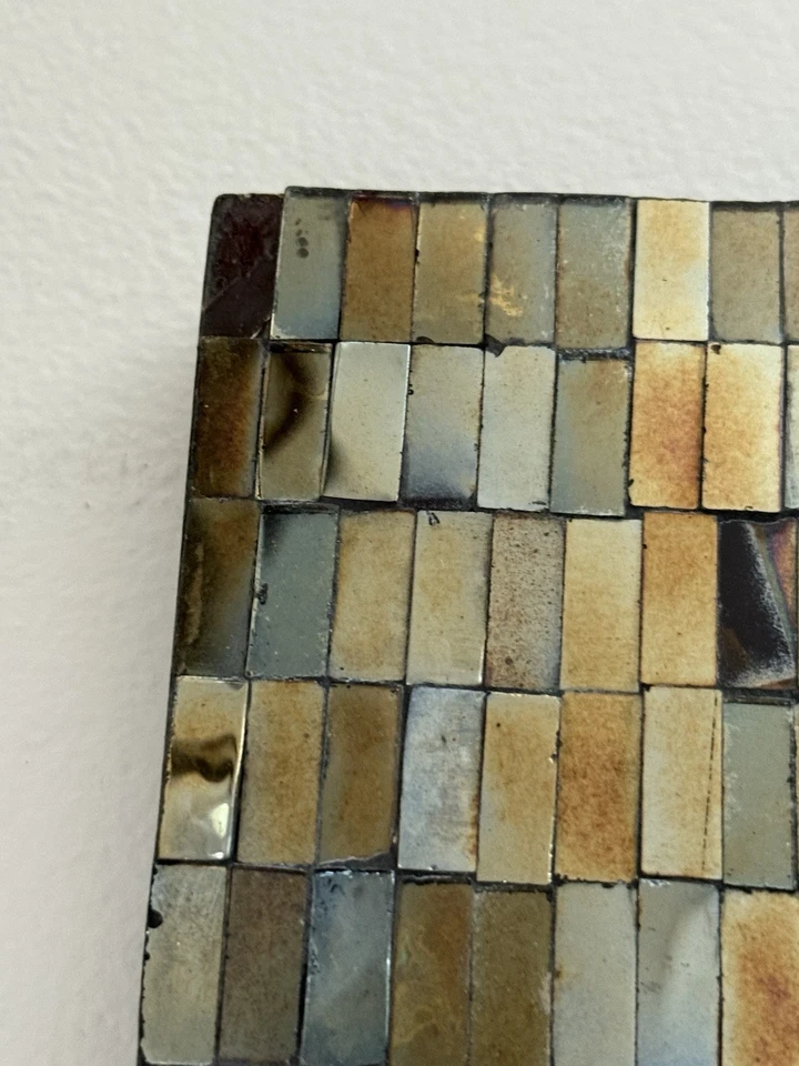 Pier 1 Imports Amber Glass Mosaic Wall Mirror 48" X 32" 2016 Retired Design - Image 4 of 4