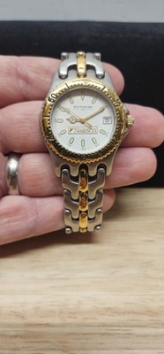 Vintage Wittnauer Nabisco Promo Watch Two Tone Quartz Date Stainless Steel