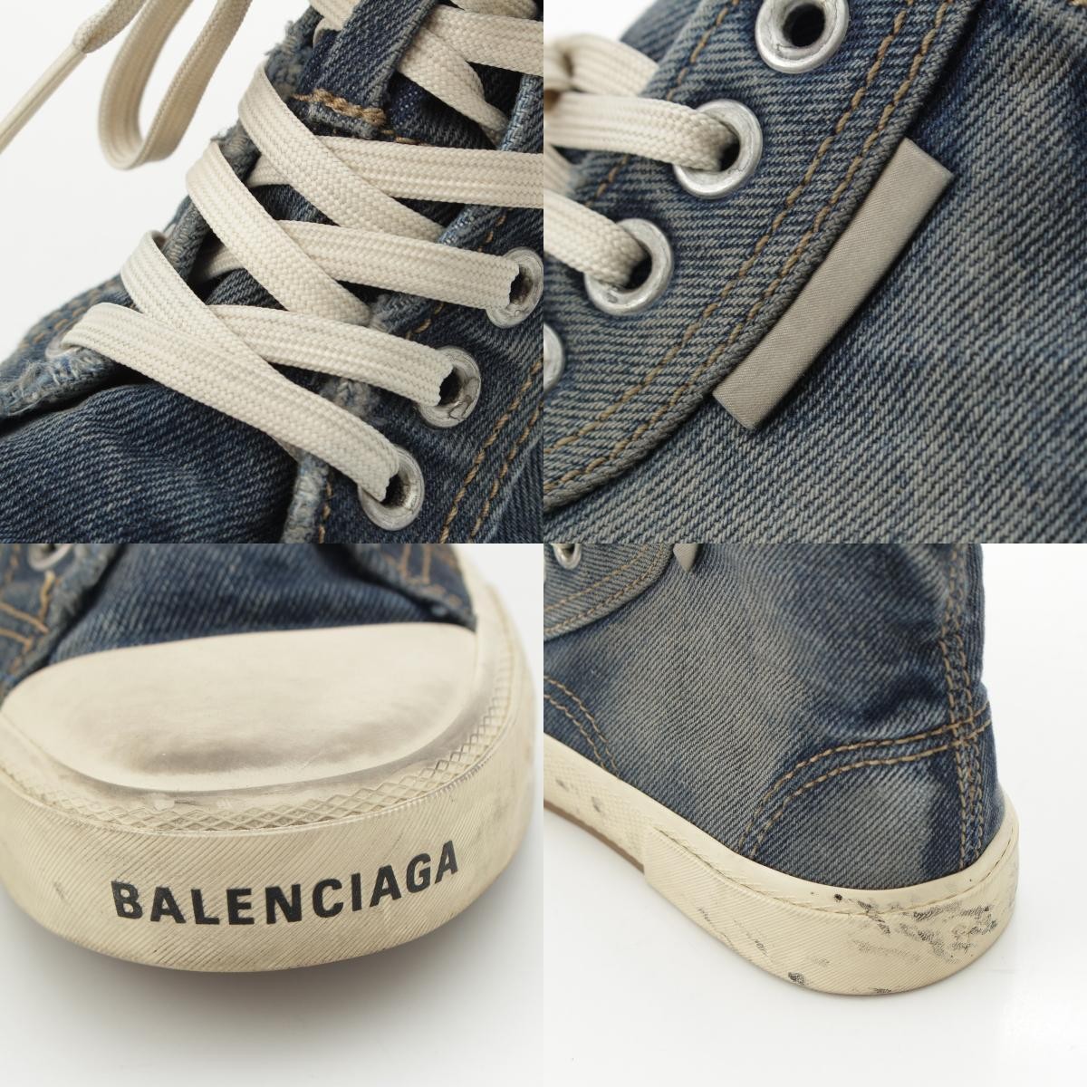 BALENCIAGA  Damaged processing High cut Denim sne… - image 9