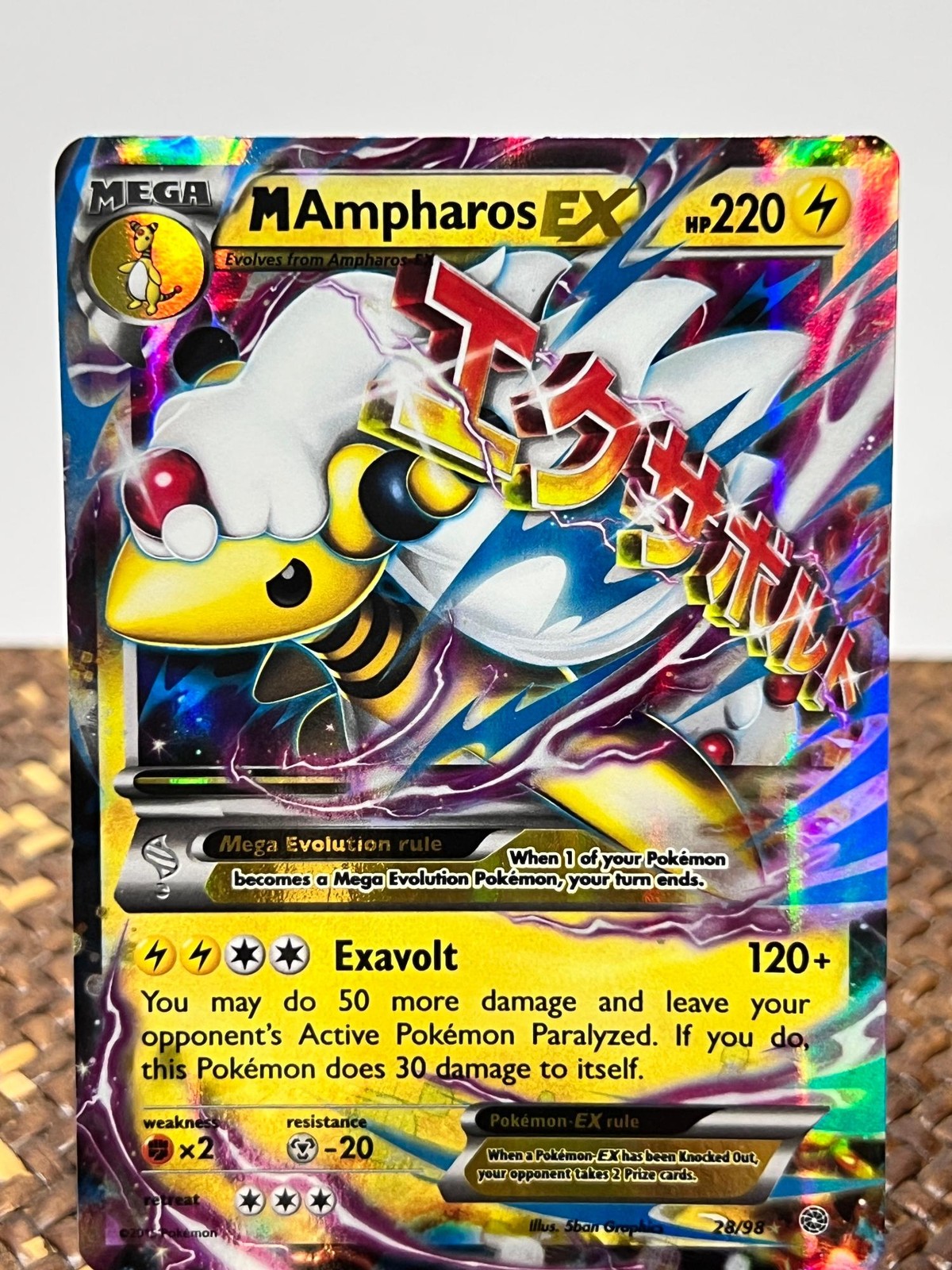 Ancient Origins M Ampharos EX 28/98 Holo Rare EX Pokemon MP