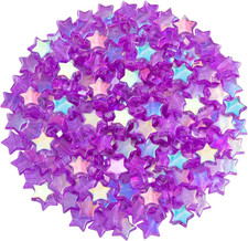 200 PCS Acrylic Star Shape Beads - 11Mm Purple for DIY Jewelry Craft Making Neck