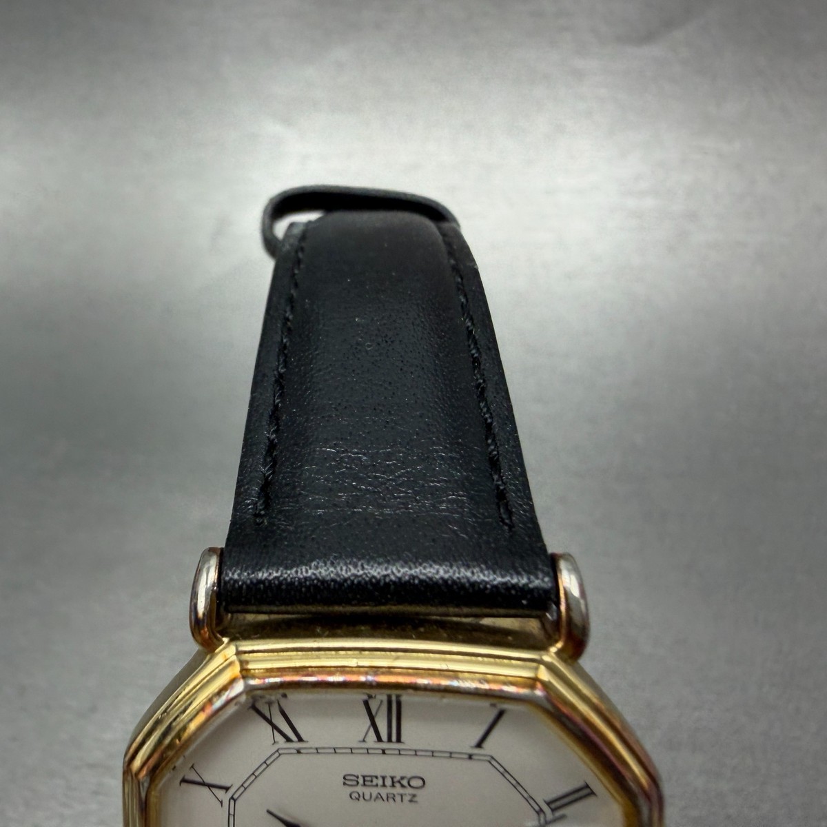 Seiko Watch Men 30mm White Dial Gold Tone Octagon 2628-5040 New