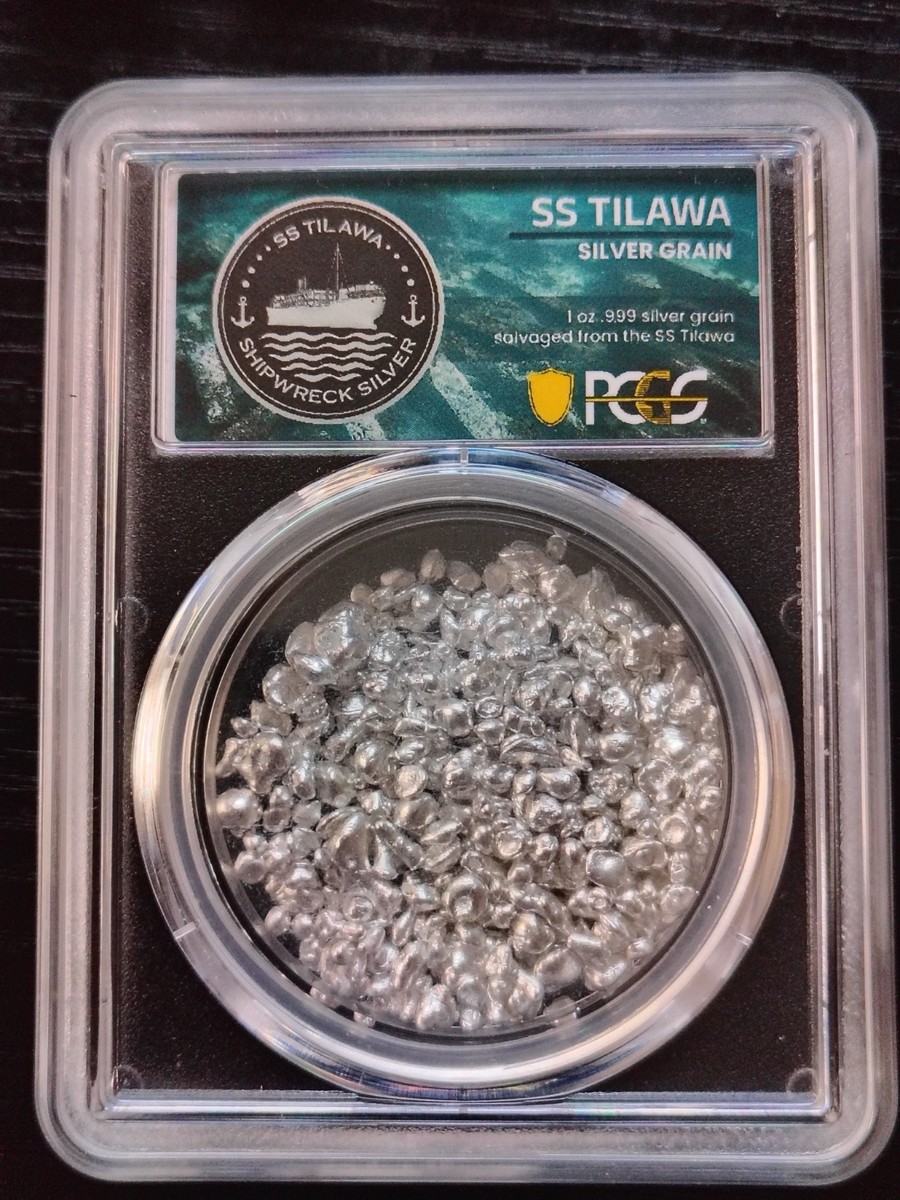 2025 PCGS-Certified 1 oz Silver Shot from SS Tilawa Shipwreck WWII