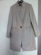 Abrigo Marks and Spencer Beige y Blanco Nuevo sin Etiquetas Talla 12